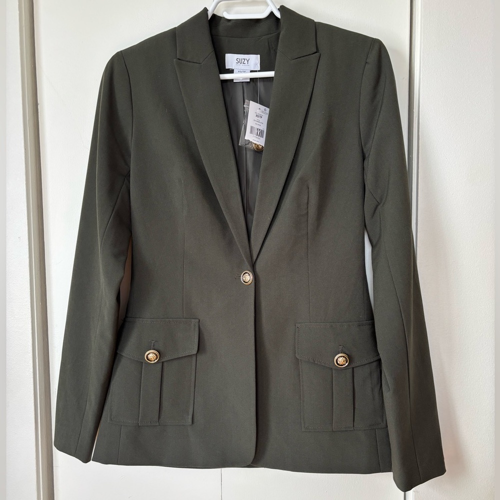 Suzy Shier Olive Green Blazer - Size XS (NWT)